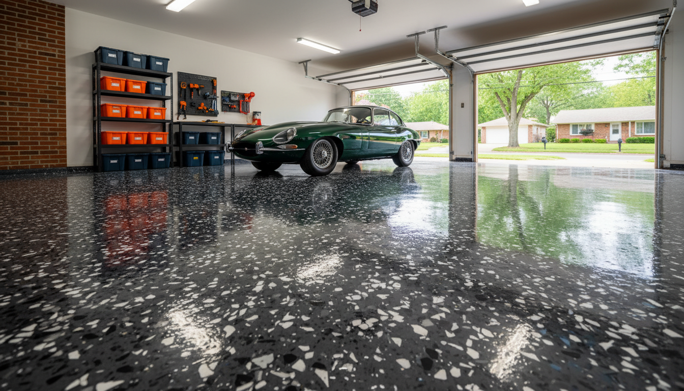 Classic Flake Epoxy Garage
